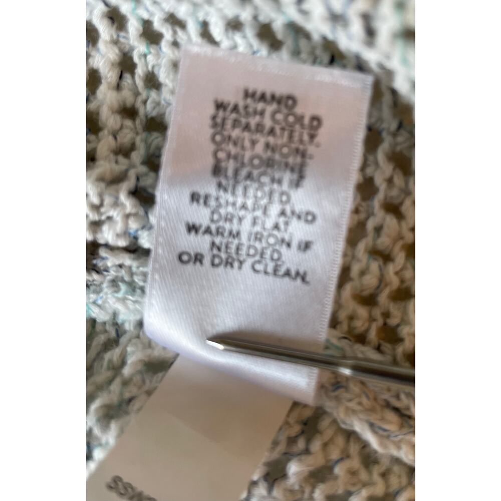 J. Jill Wearever Open Front Cardigan Knit Sweater Sz SP Open Weave 3/4 Sleeves - Picture 7 of 9